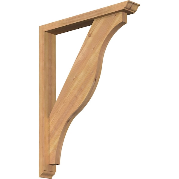 Ekena Millwork Funston Traditional Smooth Bracket w/ Offset Brace, Western Red Cedar, 3 1/2"W x 24"D x 32"H BKT0402X24X32FST01SWR - main